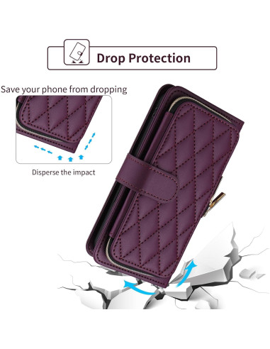Funda de Cuero PU Furiet para Samsung Galaxy S10e Rojo Vino