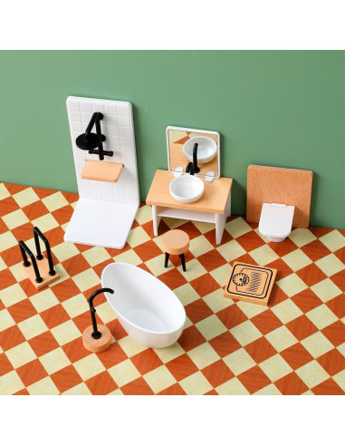 Muebles Miniatura Baño Casa de Muñecas Vaguelly 1:12