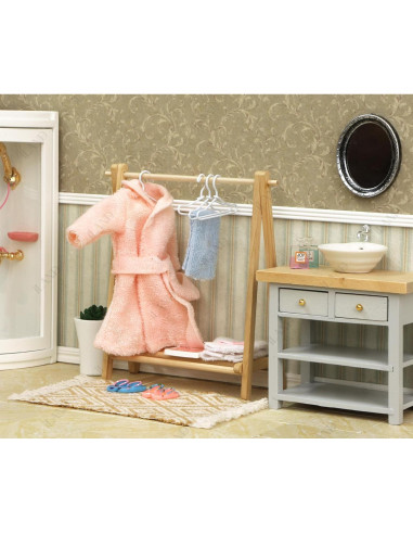 Estante Plegable iLAND con 6 Perchas Miniatura 1/12