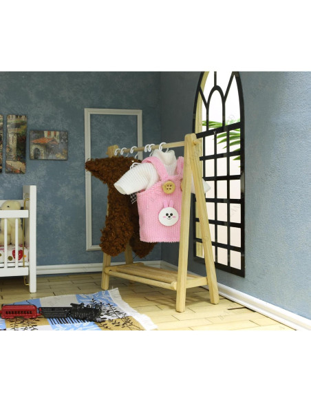 Estante Plegable iLAND con 6 Perchas Miniatura 1/12 Estante Plegable iLAND con 6 Perchas Miniatura 1/12
