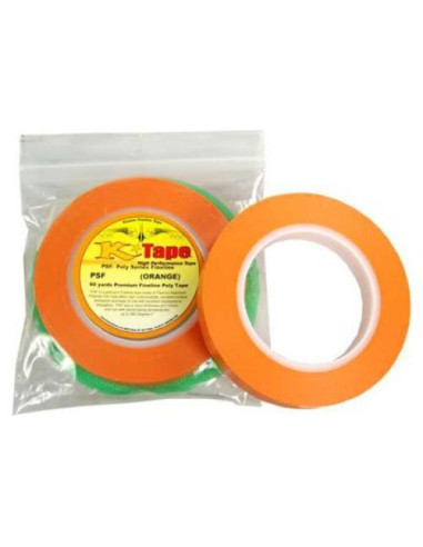 Cinta de Enmascarar Fina Custom Shop 1.27 cm x 54.86 m Naranja