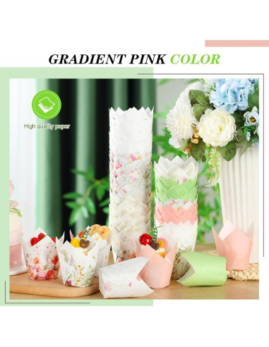Forros de Cupcake Tulipán Havawish 500 Piezas a Prueba de Grasa