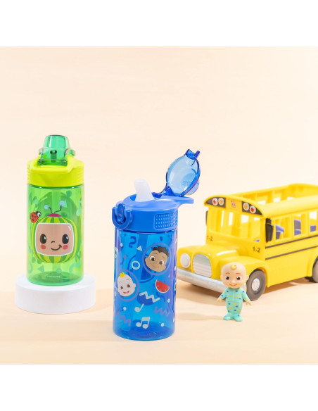 Botella de Agua CoComelon Zak 16 oz Set de 2 con Pajilla Botella de Agua CoComelon Zak 16 oz Set de 2 con Pajilla