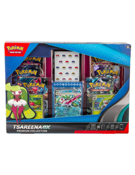 Colección Premium Pokémon TCG Tsareena Ex - 6 Paquetes + Fundas Colección Premium Pokémon TCG Tsareena Ex - 6 Paquetes + Fundas