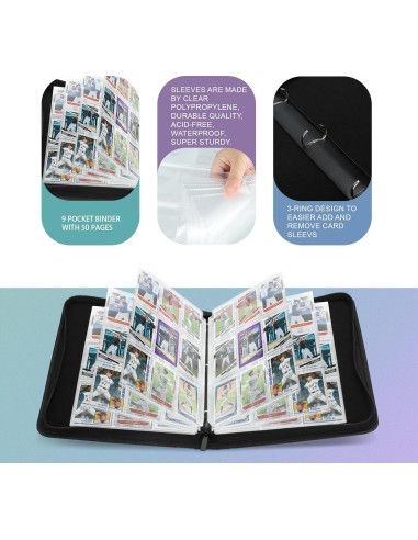 Carpeta de Tarjetas TCGUARD 900 Bolsillos Púrpura