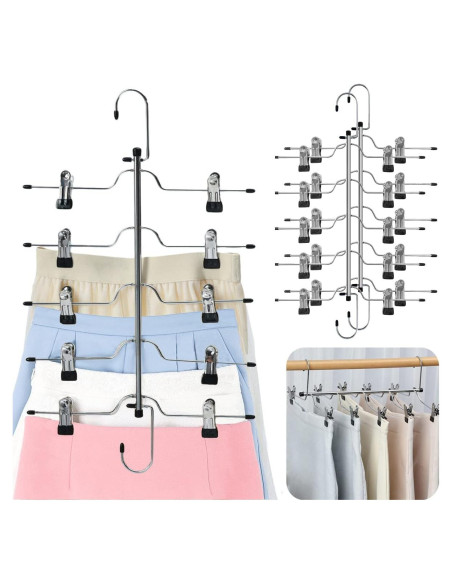 Pack de 3 Perchas de Metal Funamily para Faldas y Pantalones Pack de 3 Perchas de Metal Funamily para Faldas y Pantalones