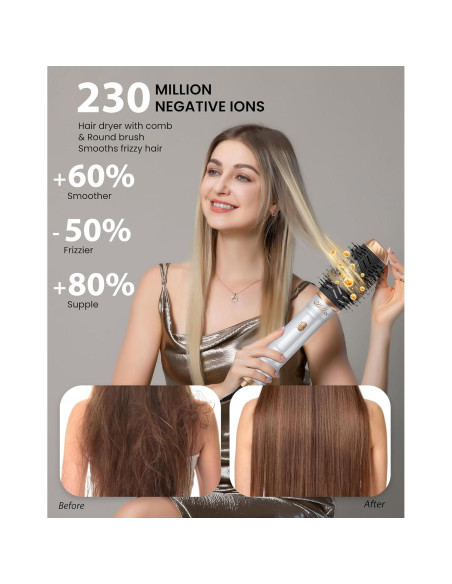 Cepillo Secador de Cabello 6 en 1 UKLISS - Alisador y Rizador Cepillo Secador de Cabello 6 en 1 UKLISS - Alisador y Rizador