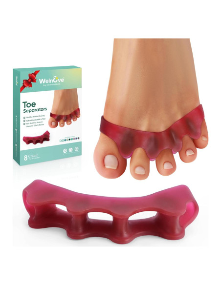 Separador de Dedos Welnove - 8 Piezas Gel para Juanetes y Dedos en Martillo Separador de Dedos Welnove - 8 Piezas Gel para Juanetes y Dedos en Martillo