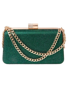 Bolso de Noche Brillante Mulian LilY Verde 20.1x14.2cm
