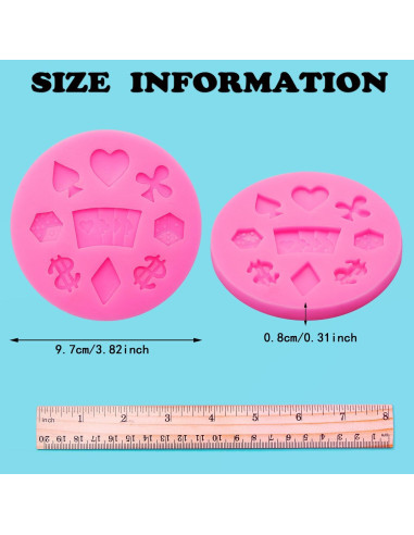 Moldes de Silicona para Póker Willbond 2 Piezas Rosa