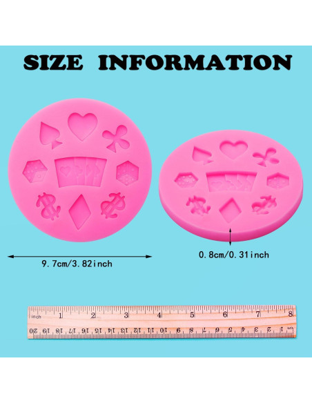 Moldes de Silicona para Póker Willbond 2 Piezas Rosa Moldes de Silicona para Póker Willbond 2 Piezas Rosa