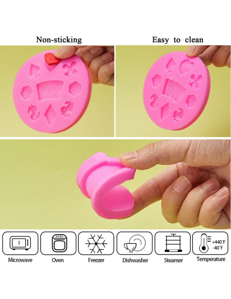 Moldes de Silicona para Póker Willbond 2 Piezas Rosa Moldes de Silicona para Póker Willbond 2 Piezas Rosa