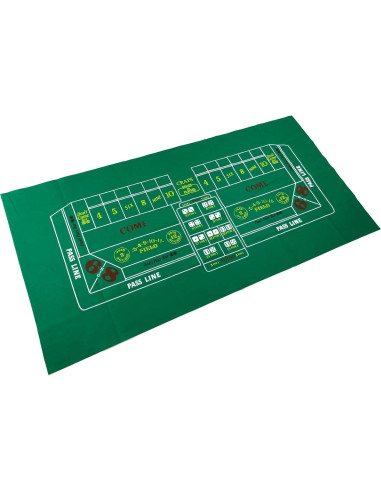 Tapete de Juego Craps YH Poker 90x180 cm Verde Casino