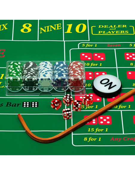 Juego de Mesa de Craps Leyndo con Tapete y Dados de Casino Juego de Mesa de Craps Leyndo con Tapete y Dados de Casino