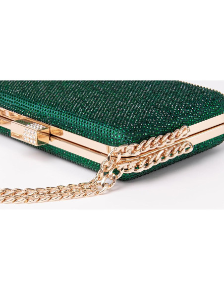 Bolso de Noche Brillante Mulian LilY Verde 20.1x14.2cm Bolso de Noche Brillante Mulian LilY Verde 20.1x14.2cm