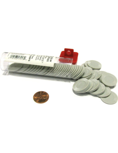 Fichas de Póker Mini Grises Koplow Games 50 Unidades 2,22 cm