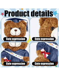 Oso de Peluche Graduación 2024 Hollowfly 35 cm Toga y Gorro 2