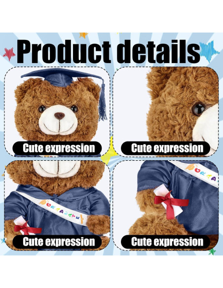 Oso de Peluche Graduación 2024 Hollowfly 35 cm Toga y Gorro Oso de Peluche Graduación 2024 Hollowfly 35 cm Toga y Gorro