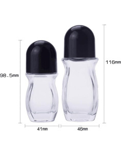 2 Botellas de Vidrio Roll-On 50ml Transparentes Ericotry 2