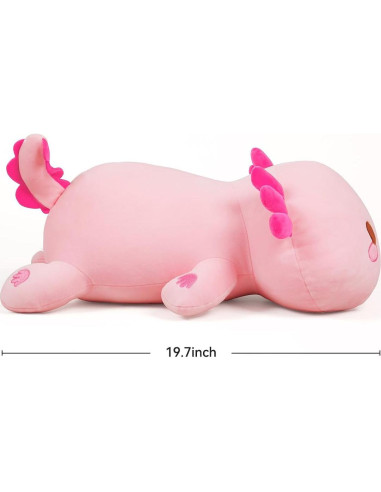 Almohada de Peluche Axolote Rosa SNOWOLF 50 cm Suave