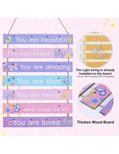 Decoración de habitación FIOBEE mariposa púrpura con LED