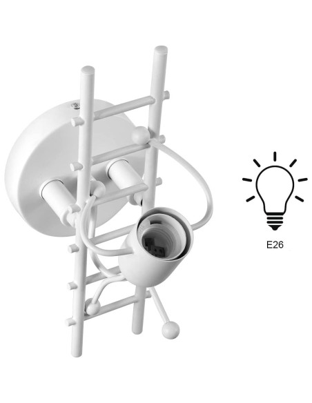 Lámpara de Pared Humanoide KAWELL 29x16.5 cm Blanca Lámpara de Pared Humanoide KAWELL 29x16.5 cm Blanca