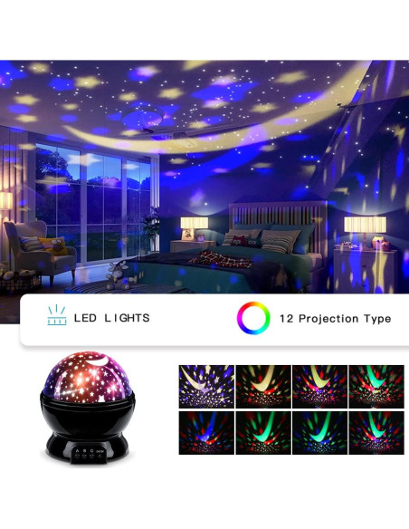 Proyector Luz Nocturna MOKOQI Tractor 17 Colores 360 Proyector Luz Nocturna MOKOQI Tractor 17 Colores 360