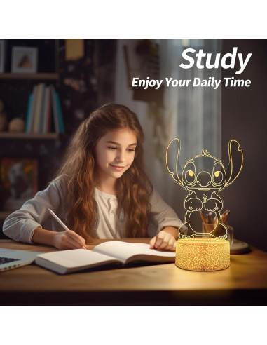 Luz Nocturna 3D AIHYING con Control Remoto y 16 Colores