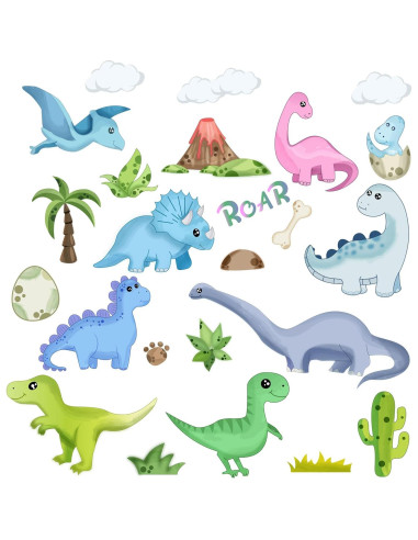 Calcomanías de Pared Dinosaurios Brillantes Liderstar