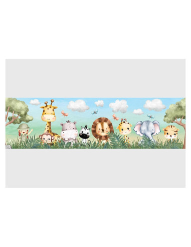 Frontera Autoadhesiva Infantil AG Design Jungle Safari 500x14cm