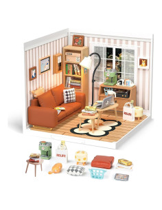 Rolife Miniatura Casa de Sala de Estar DIY con LED 16.3x18cm