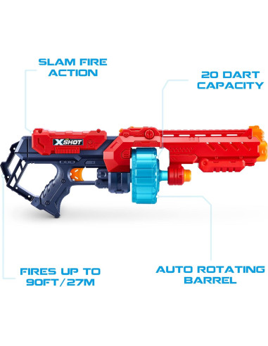 Lanzador de Dardos XShot Excel Turbo Fire 48 Dardos Rojo