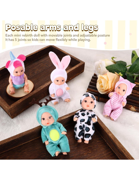 Set de 10 Mini Muñecas Bebé Realistas Vueos 11 cm con Ropa Set de 10 Mini Muñecas Bebé Realistas Vueos 11 cm con Ropa