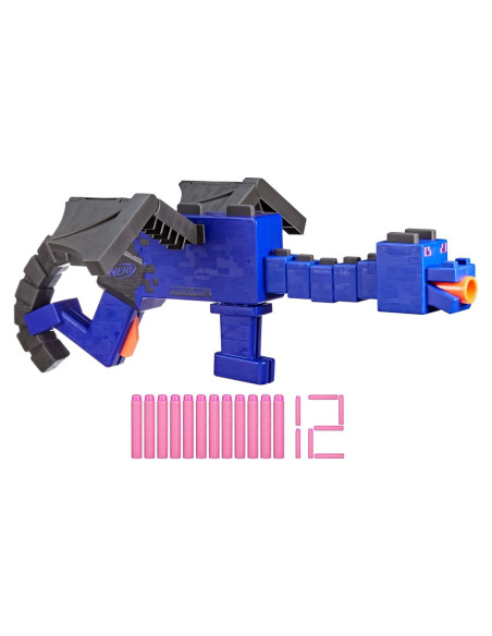 Blaster Nerf Minecraft Ender Dragon, Clip 4 Dardos, 12 Dardos Blaster Nerf Minecraft Ender Dragon, Clip 4 Dardos, 12 Dardos