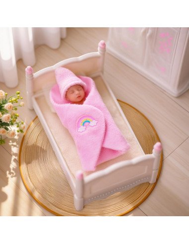 Muñeca Mini de Silicona BABESIDE 7.62 cm Realista con Accesorios