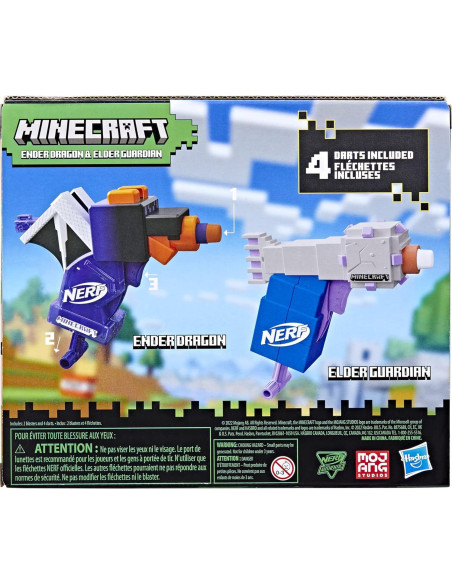 Nerf MicroShots Minecraft Mini Blasters 2-Pack con 4 Dardos Nerf MicroShots Minecraft Mini Blasters 2-Pack con 4 Dardos