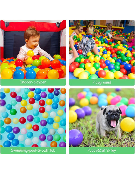 Pelotas de piscina Vanland 100 unidades 5.5cm colores brillantes Pelotas de piscina Vanland 100 unidades 5.5cm colores brillantes