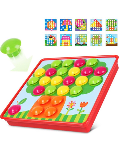 Tablero de Clavos Mosaico AMOSTING - Juego Educativo para Niños