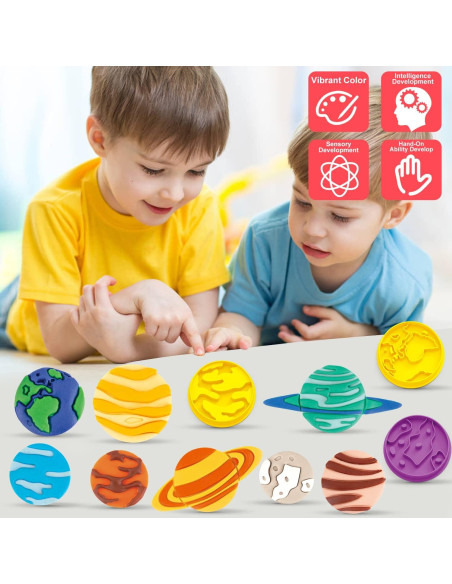 Juego de Masa de Color VConejo 14 Piezas Tema Planetas Juego de Masa de Color VConejo 14 Piezas Tema Planetas