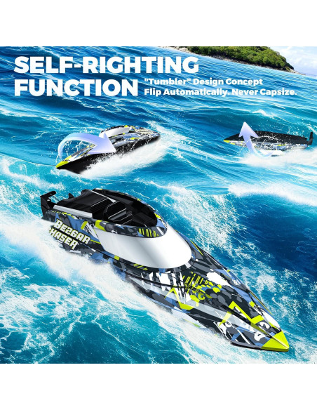 Barco RC Bezgar TX123 32 KPH con Maletín - Juguete Acuático Barco RC Bezgar TX123 32 KPH con Maletín - Juguete Acuático