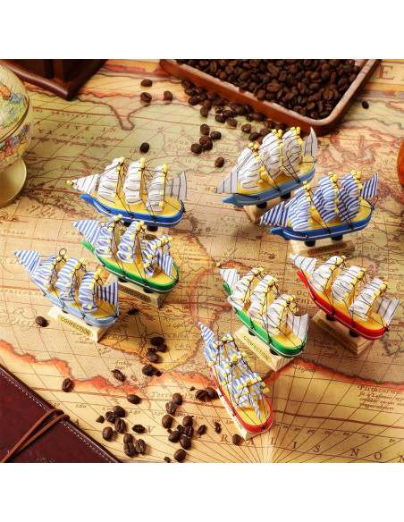Modelo de Barco de Vela Decorativo Blulu - 12 Piezas Vintage Modelo de Barco de Vela Decorativo Blulu - 12 Piezas Vintage