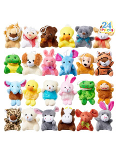 JOYIN 24 Mini Peluches de Animales Surtidos 6.4-7.6 cm