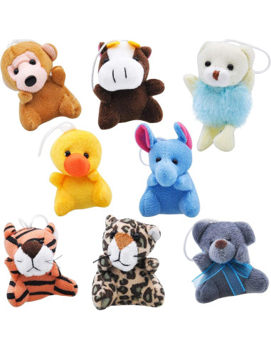 JOYIN 24 Mini Peluches de Animales Surtidos 6.4-7.6 cm