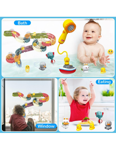 Juguetes de baño Mostop para bebés con pista y animales
