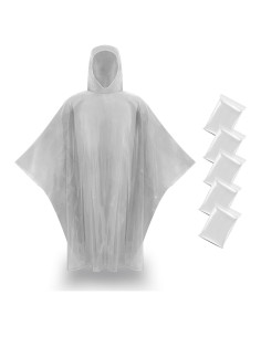 Paquete de 5 Ponchos de Lluvia Desechables Transparentes