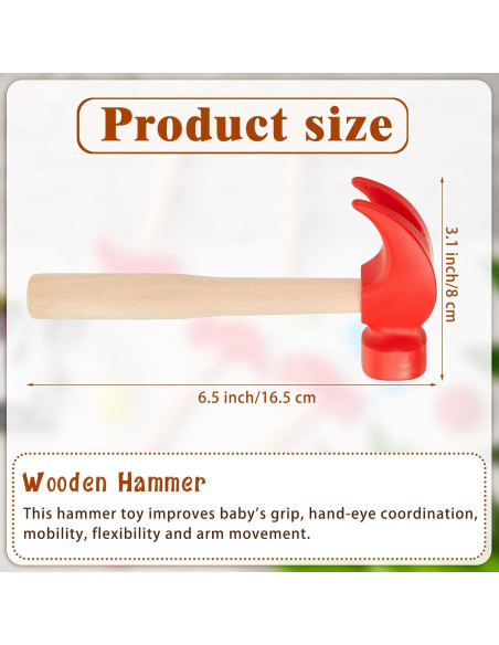 Lewtemi 8 Martillos de Madera Juguete Educativo 16.5 cm Lewtemi 8 Martillos de Madera Juguete Educativo 16.5 cm