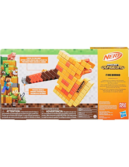 Hacha Blaster Nerf Minecraft Firebrand con 6 Dardos Hacha Blaster Nerf Minecraft Firebrand con 6 Dardos