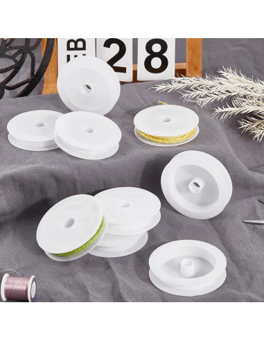 Bobinas de Plástico Vacías SUNNYCLUE 15Pcs 6.9cm para Manualidades