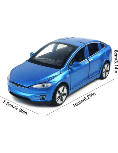 Coche Diecast Modelo X EROCK 1:32 Azul con Luz y Sonido