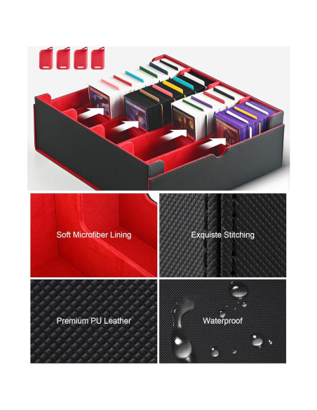 Caja de Almacenamiento de Cartas ZLCA 3000+ Cartas Negro/Rojo Caja de Almacenamiento de Cartas ZLCA 3000+ Cartas Negro/Rojo
